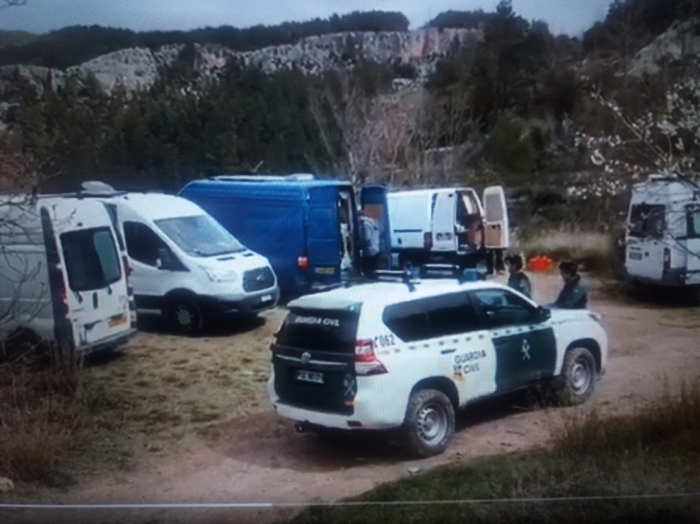 La Guardia Civil, durante su intervención en Olba.