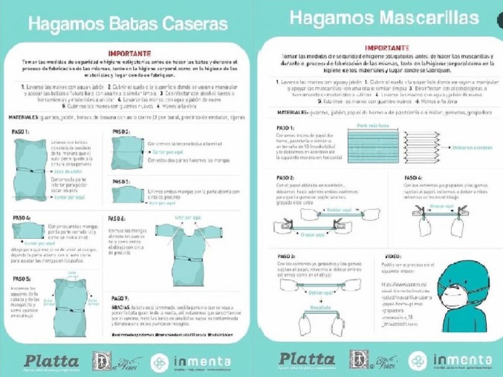 Tutoriales para elaborar las batas y mascarillas caseras.
