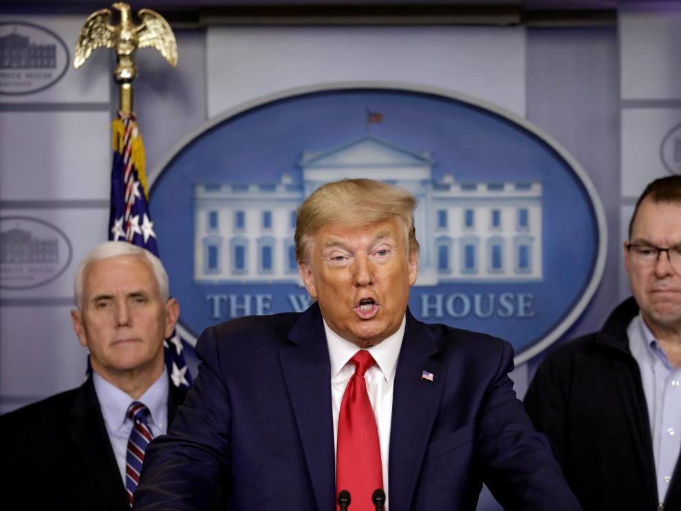 U.S. President Donald Trump holds a news conference in Washington D.C.