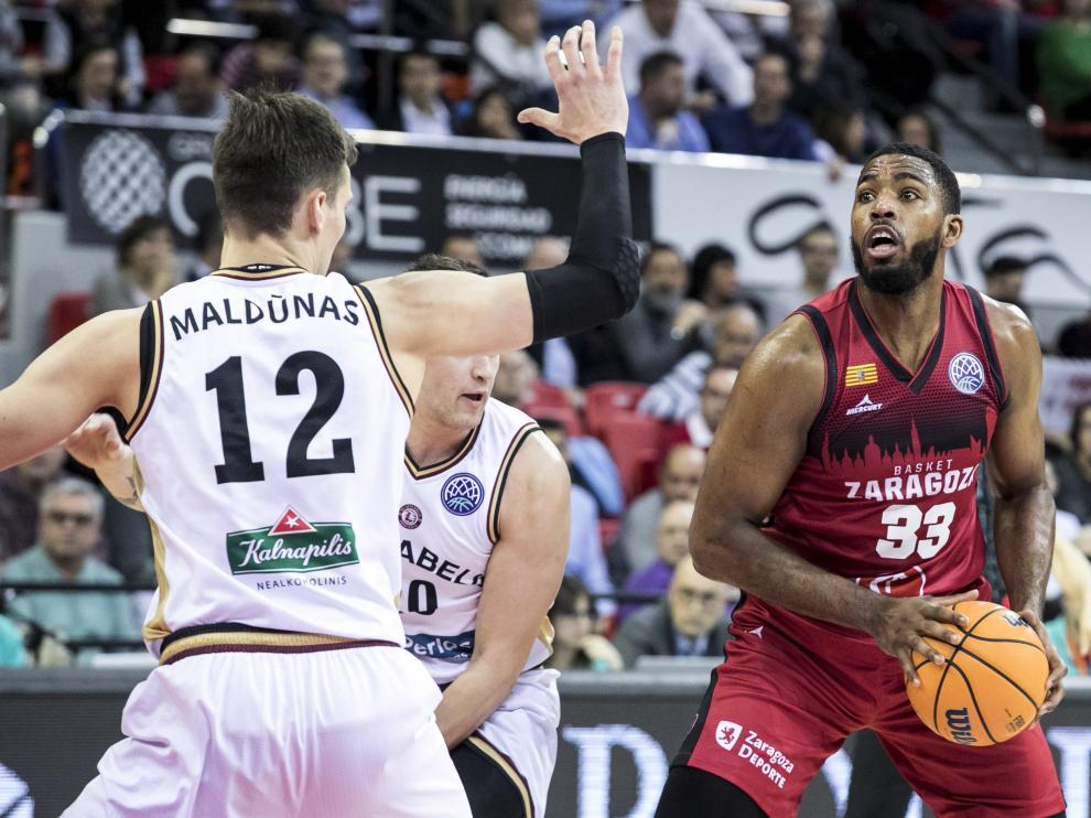 Jason Thompson, en el partido de la Champions ante el Lietkabelis.
