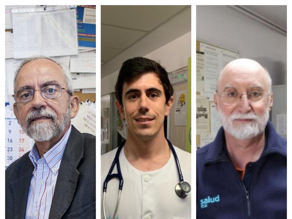 Los doctores Sánchez Miret (izquierda), Martínez de Zabarte (c) y De Pablo (d).