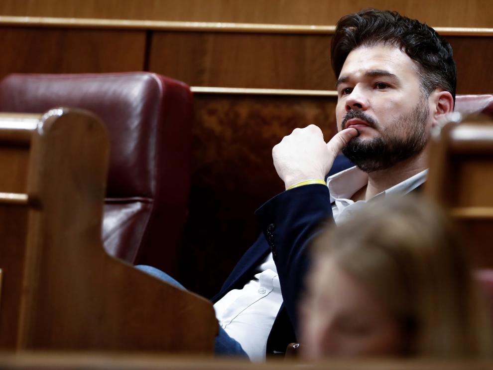 Gabriel Rufián en el pleno del Congreso.