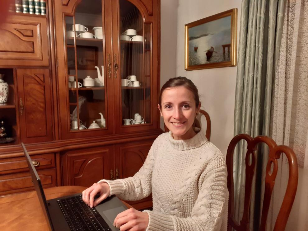 Adela Báguena, natural de Longares e impulsora del proyecto, en su domicilio.