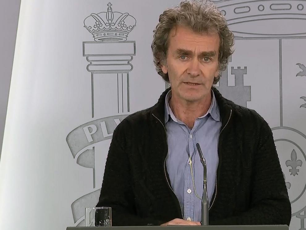 Fernando Simón, durante la comparecencia de este sábado.