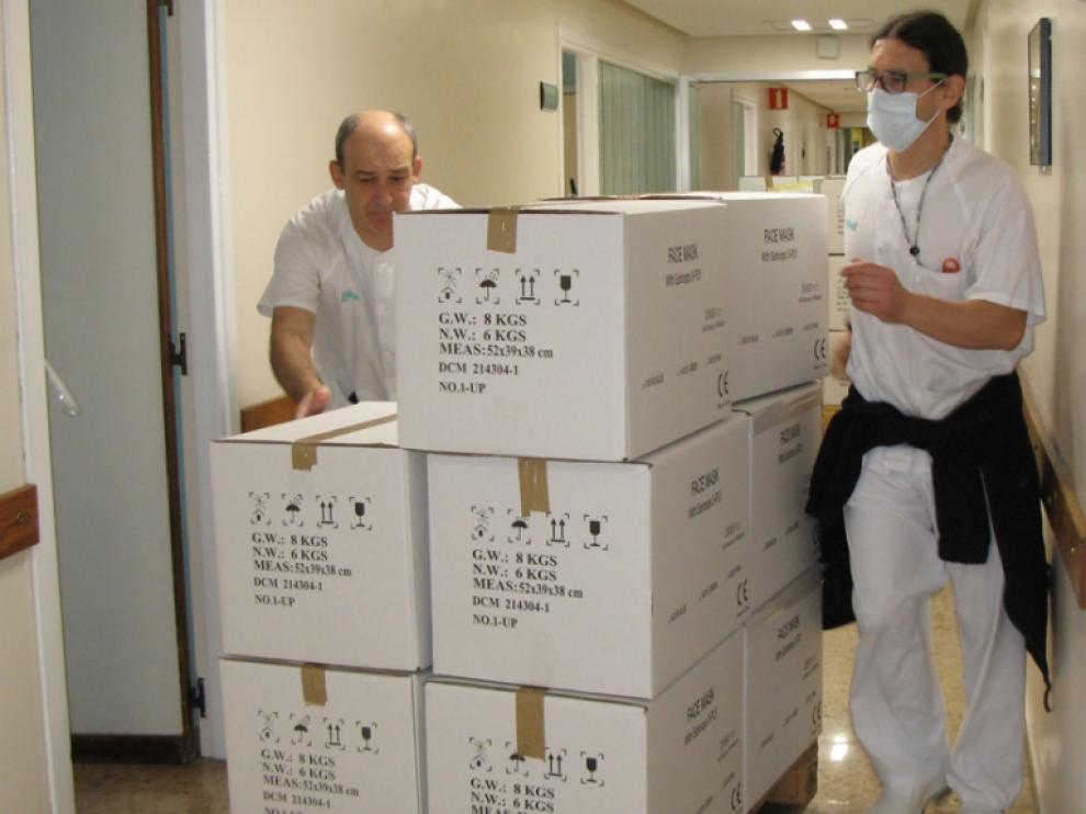 La DGA envió 120.000 mascarillas el viernes al hospital Miguel Servet.