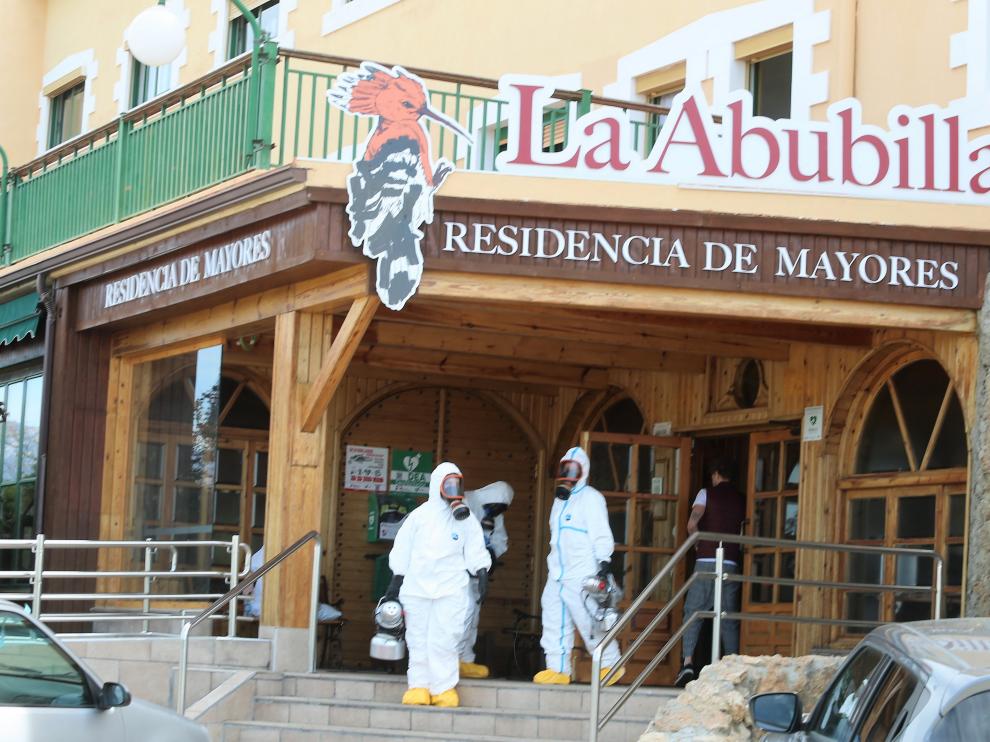 El Ejército fue el domingo a la residencia para desinfectarla.