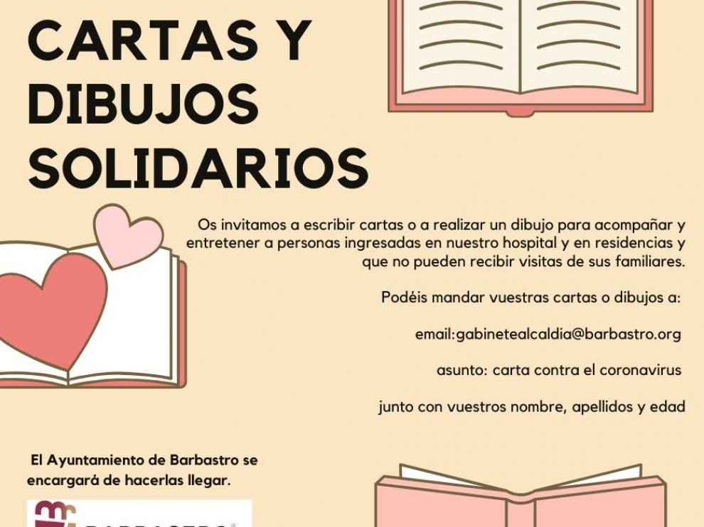 Cartas y dibujos solidarios para el Hospital y las residencias de Barbastro