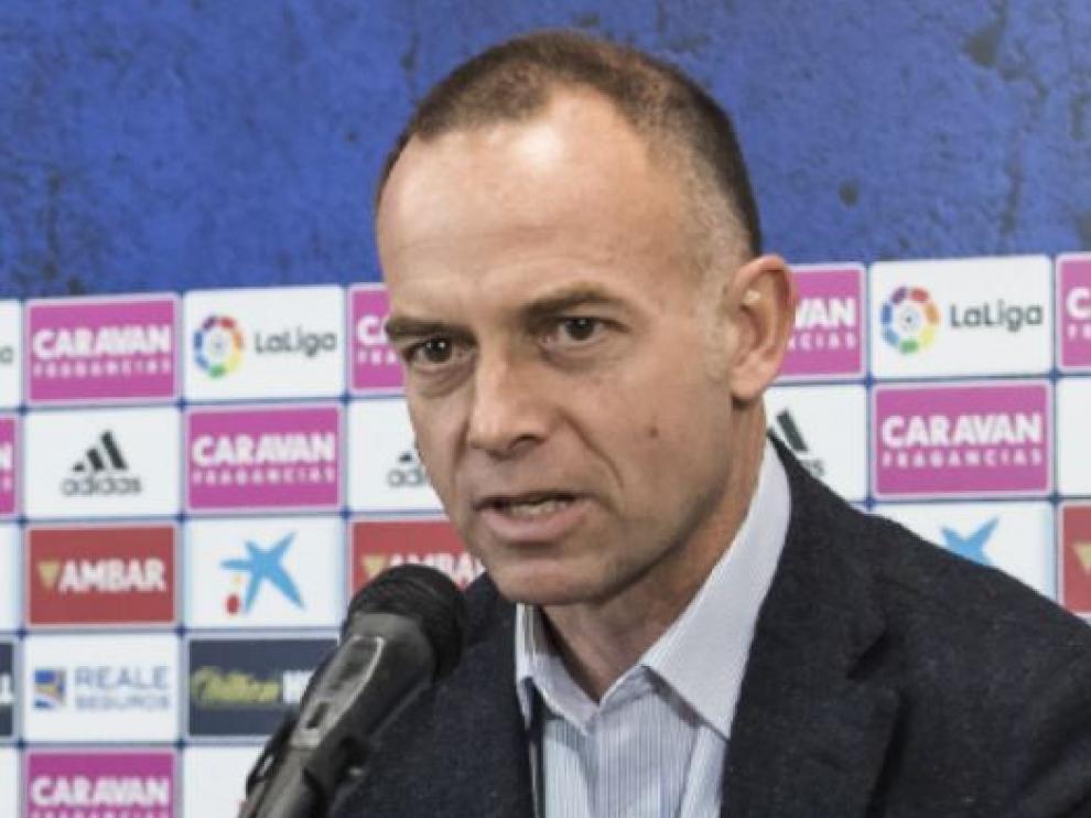Christian Lapetra, en la última rueda de prensa que ofreció antes del parón de la liga y la crisis del coronavirus.