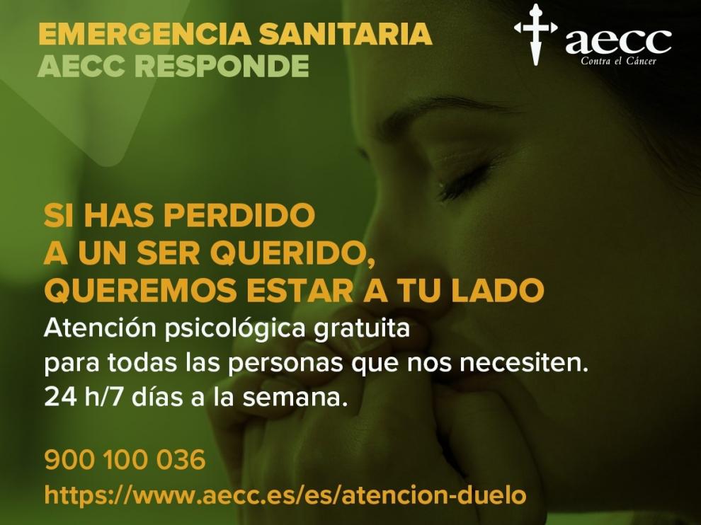 La AECC ha lanzado este servicio para personas en duelo independientemente del motivo de fallecimiento.