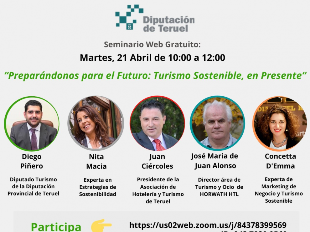 Cartel del seminario sobre turismo organizado por la Diputación Provincial de Teruel.