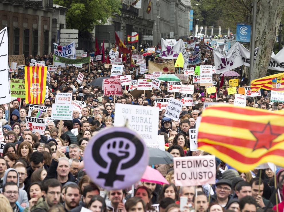 Manifestación de la España Vaciada en Madrid el 31 de marzo de 2019.