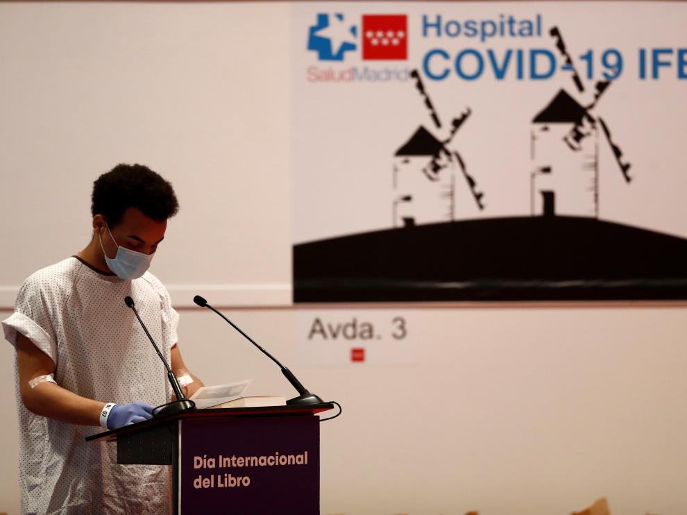 En el hospital de campaña de Ifema también se ha realizado hoy una lectura de El Quijote.