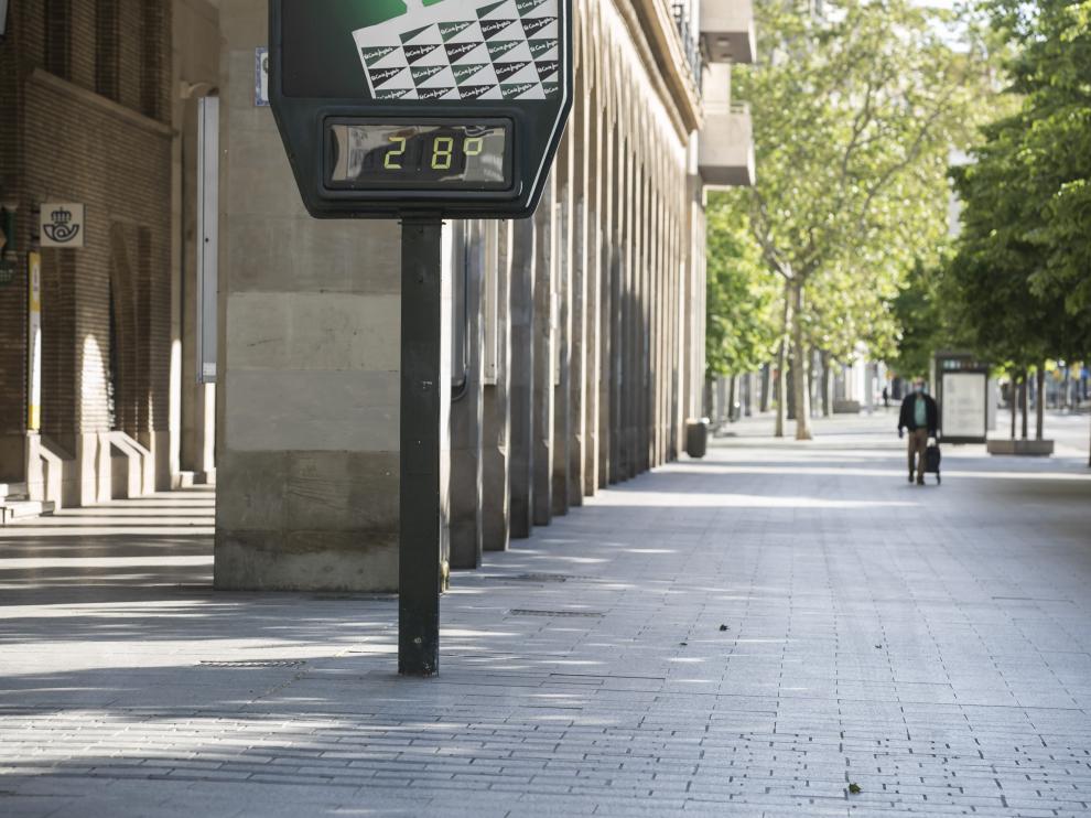 Temperaturas altas este sábado en la capital aragonesa.