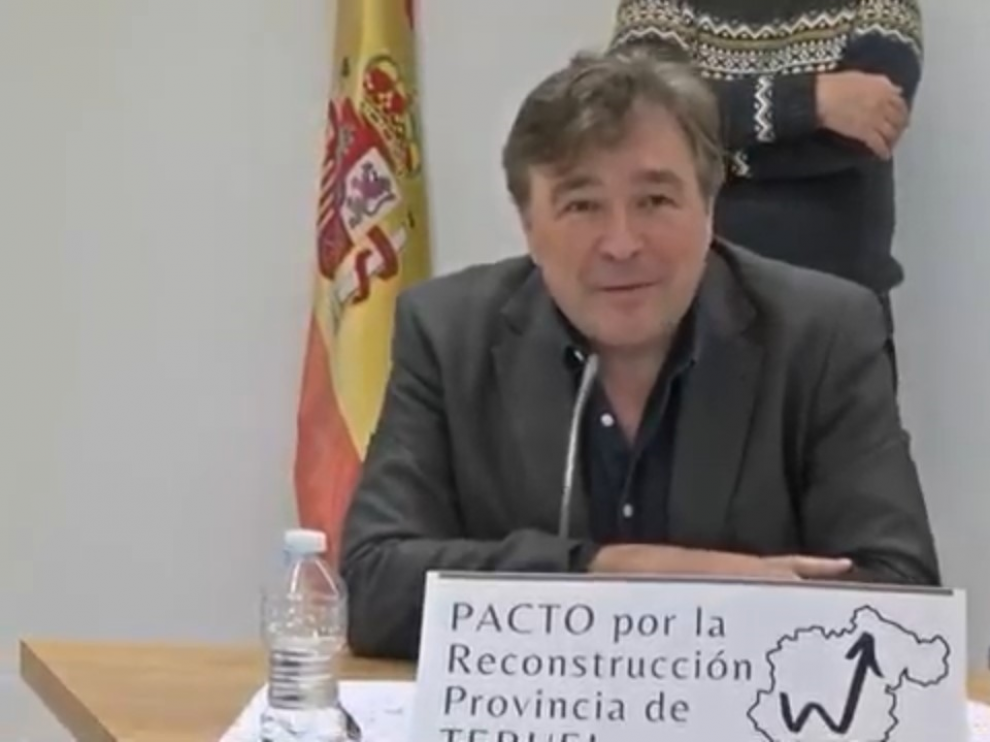 Rueda de prensa telemática ofrecida por Teruel Existe para plantear el pacto para la reconstrucción de la provincia.