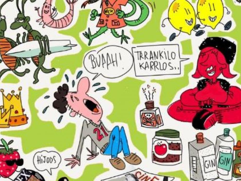 Fragmento de una de las ilustraciones de Paco Villalobos.