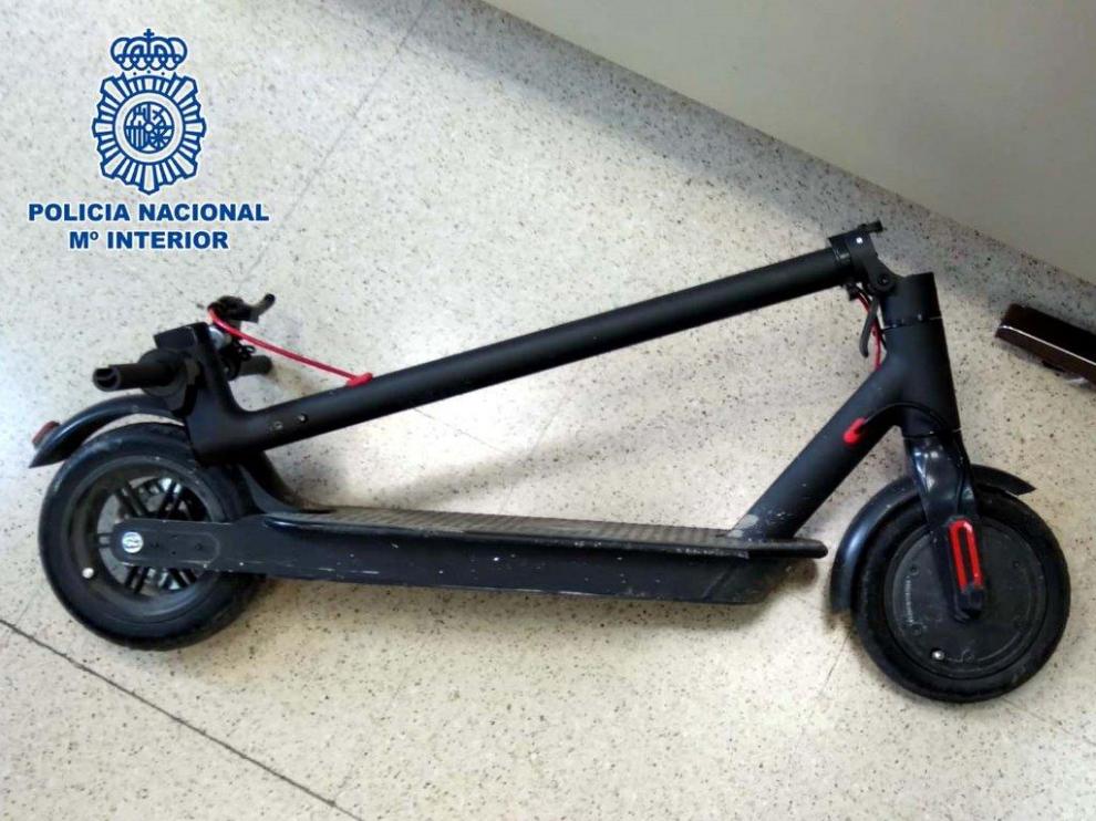 Imagen del patinete eléctrico recuperado.