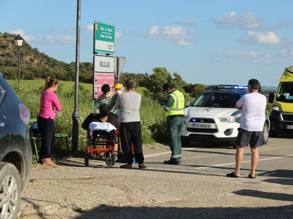 El herido ha sido trasladado en ambulancia al hospital San Jorge de Huesca.