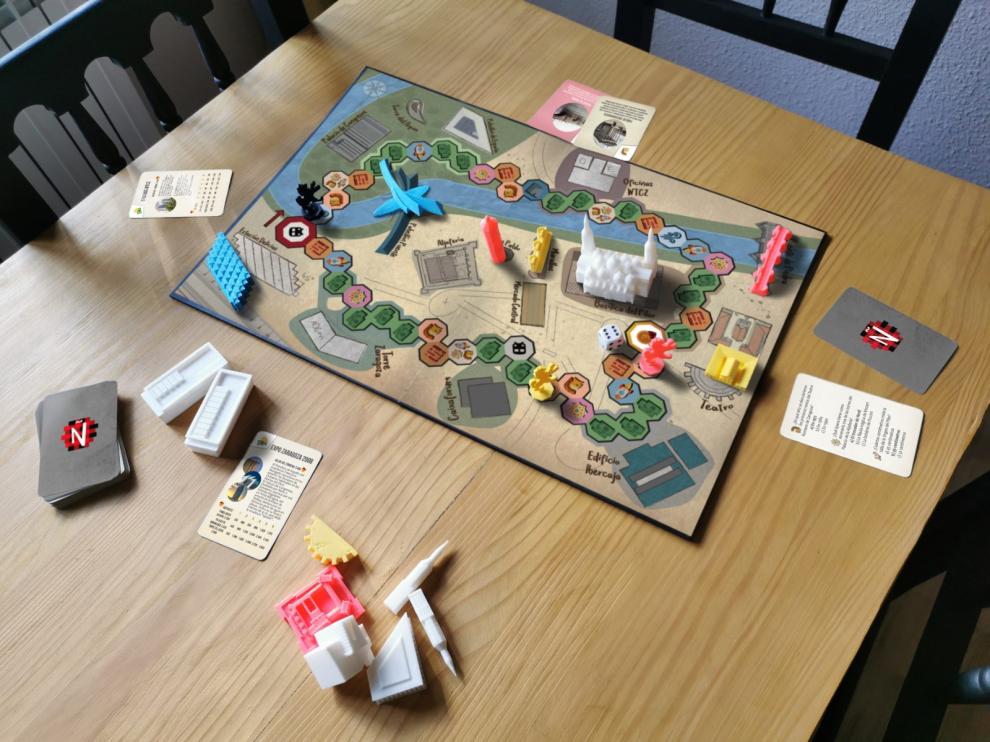 El juego de mesa Mañópolis, una propuesta que repasa la historia de Zaragoza.