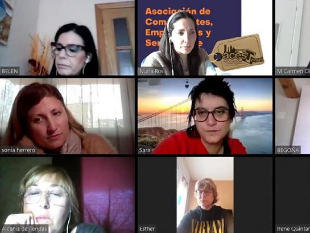 Reunión telemática de los gerentes de las asociaciones comerciales de Teruel.