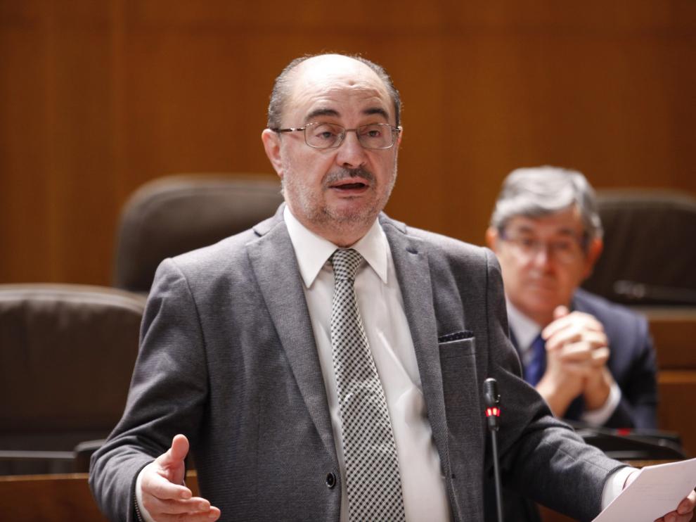 Lambán, este jueves en el pleno de las Cortes de Aragón