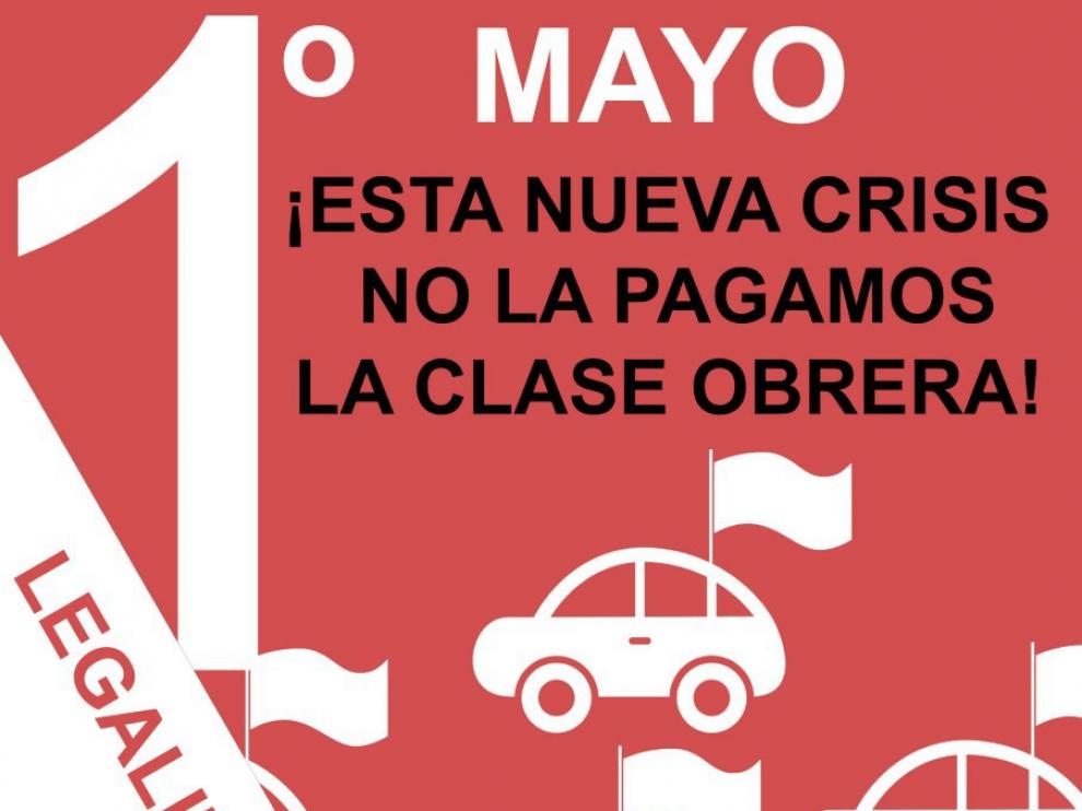 Cartel de la convocatoria de la Intersindical de Aragón para mañana