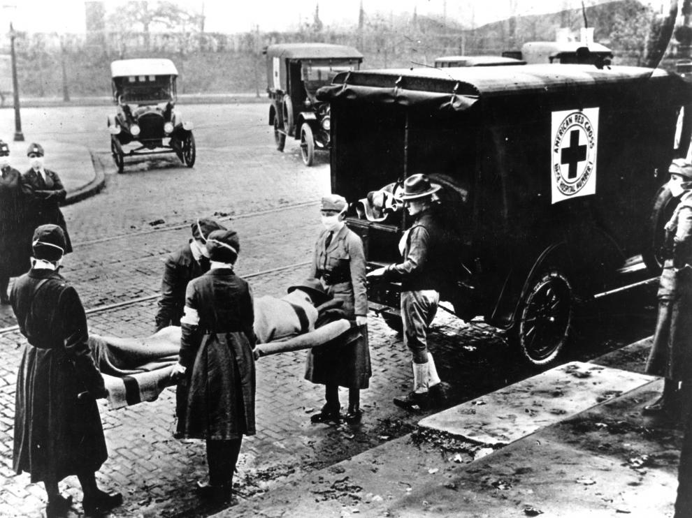 Una imagen de la ciudad de Sant Louis durante la epidemia de 1918.