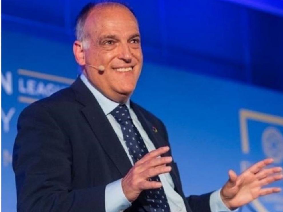 Javier Tebas, en una ponencia reciente.