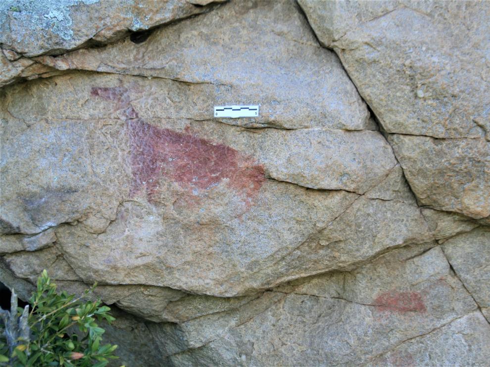 Una de las ciervas de arte rupestre levantino descubiertas en Fanlo