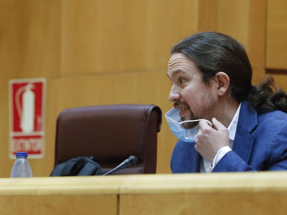 El vicepresidente Pablo Iglesias comparece ante el Senado