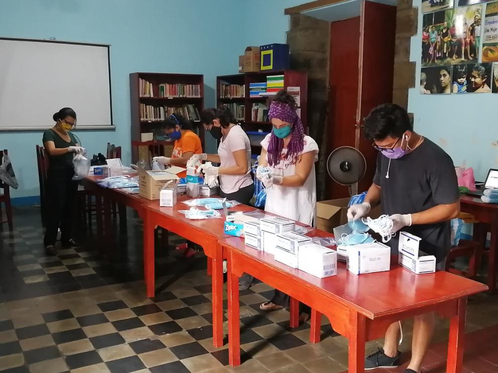 Mascarillas donadas por Zaragoza al hospital de la localidad nicaragüense de León.