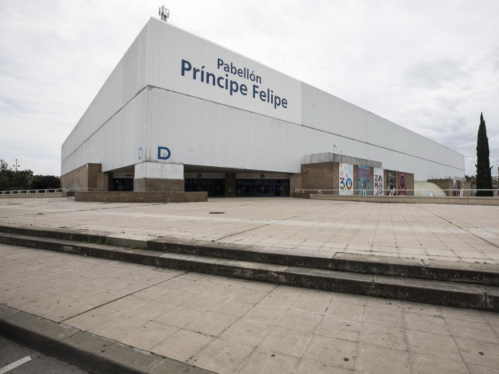 Vista exterior del pabellón Príncipe Felipe de Zaragoza.