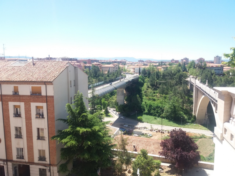 Imagen de los viaductos de Teruel tomada desde el Centro Histórico de la ciudad.
