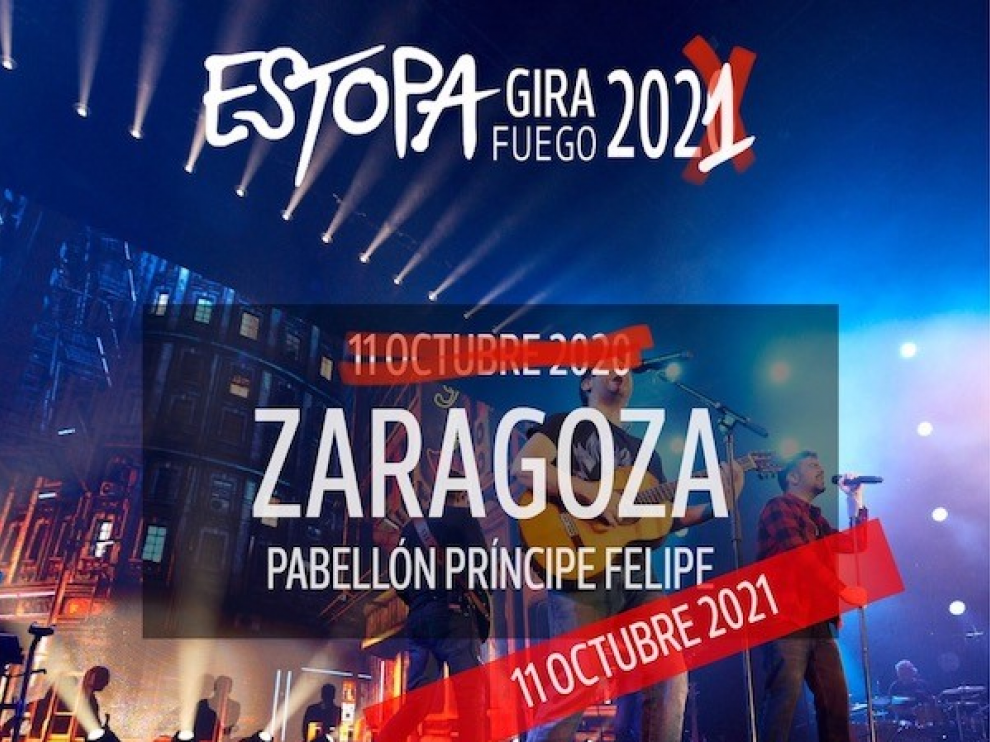 El concierto de Estopa en Zaragoza se aplaza a 2021.