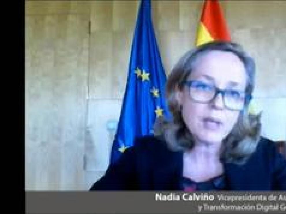 La vicepresidenta económica, Nadia Calviño, ha sido muy contundente contra la derogación íntegra de la reforma laboral durante su intervención en las jornadas anuales del Cercle d'Economía. "Sería absurdo y contraproducente abrir un debate de esta naturaleza y generar la más mínima inseguridad jurídica en este momento".