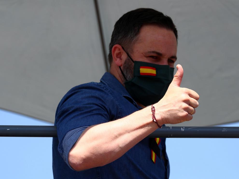 Abascal durante la manifestación contra el Gobierno este sábado en Madrid.