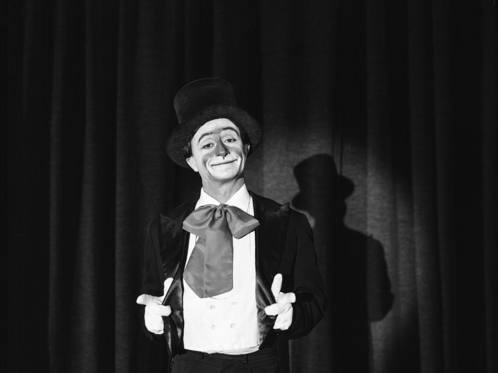 El actor Pepe Viyuela, en la grabación del documental del payaso Marcelino.
