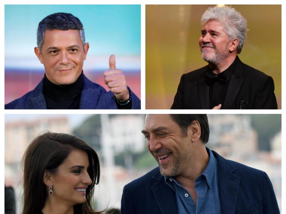 Alejandro Sanz, Pedro Almodóvar, Javier Bardem y Penélope Cruz