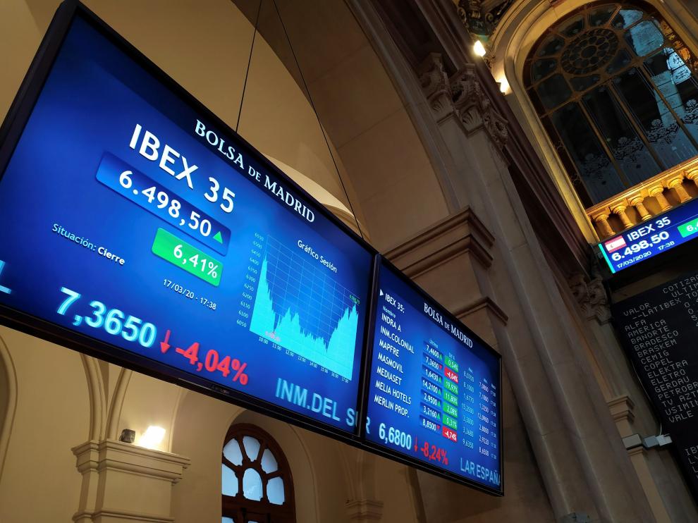 Imagen del Ibex al inicio de la crisis del covid-19.