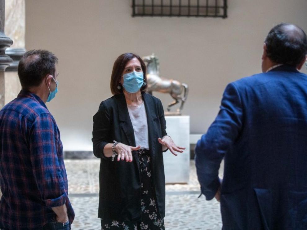 La vicealcaldesa Sara Fernández, esta mañana en el museo Pablo Gargallo.
