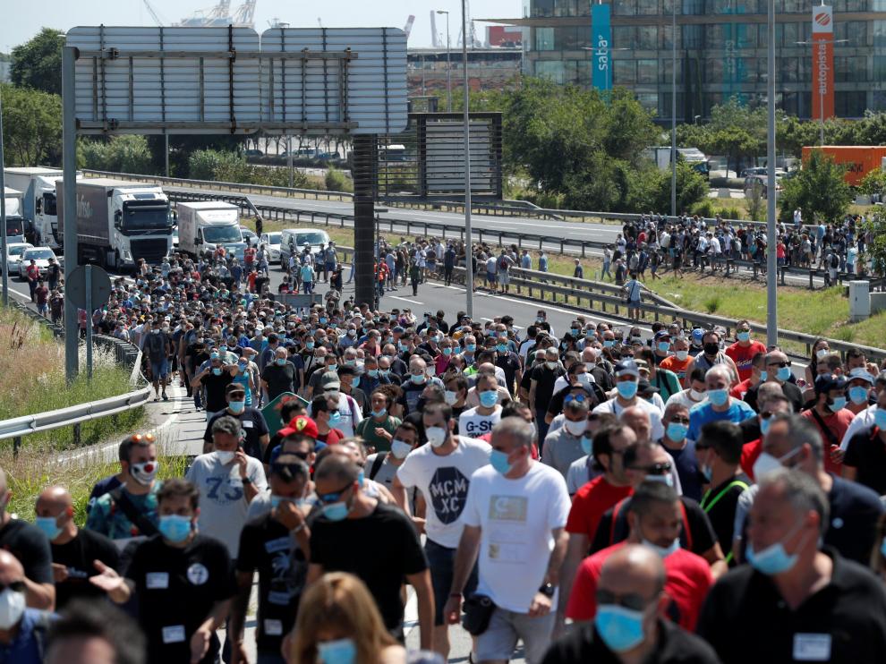 Protestas de trabajadores de Nissan en Barcelona