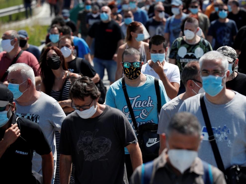 Protestas de trabajadores de Nissan en Barcelona