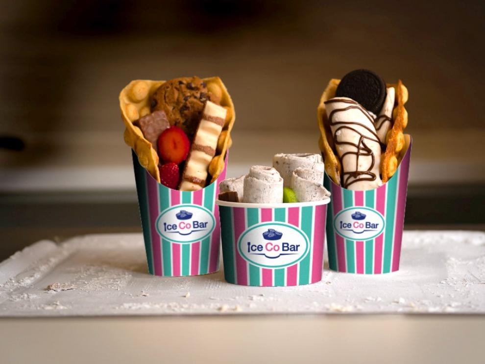 Tres tipos de helado de la marca.