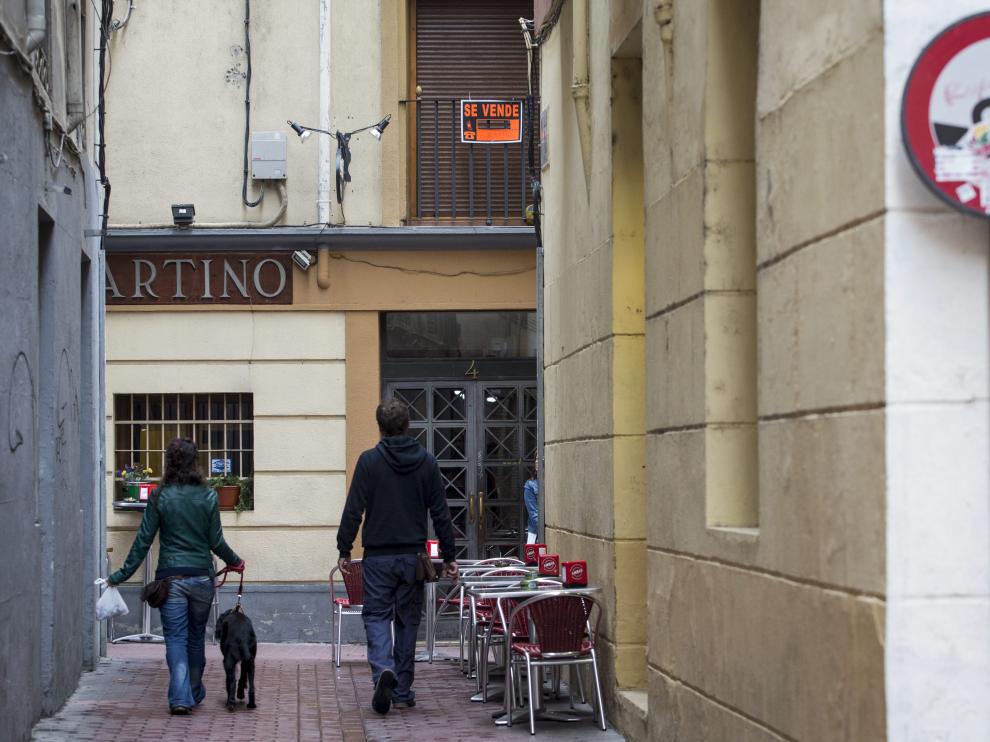 Viviendas en el centro histórico de Zaragoza.