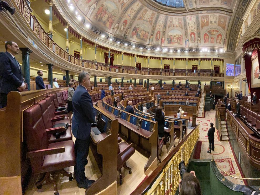 Un pleno del Congreso de los Diputados durante la pandemia.