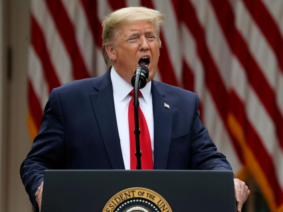 U.S. President Trump makes announcement about China at the White House in Washington
