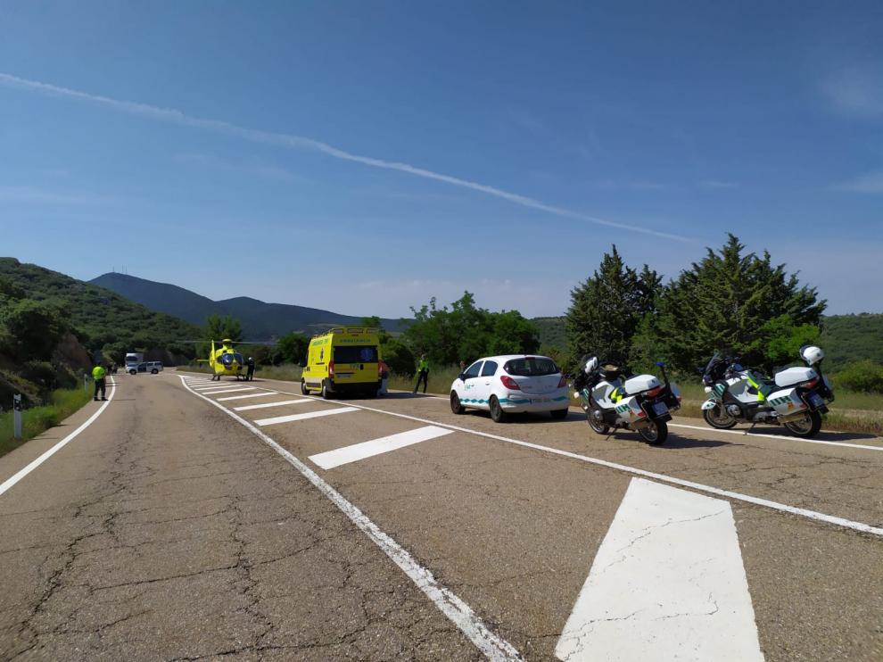 El accidente ha sido en el punto kilométrico 435,790 de la N-330.
