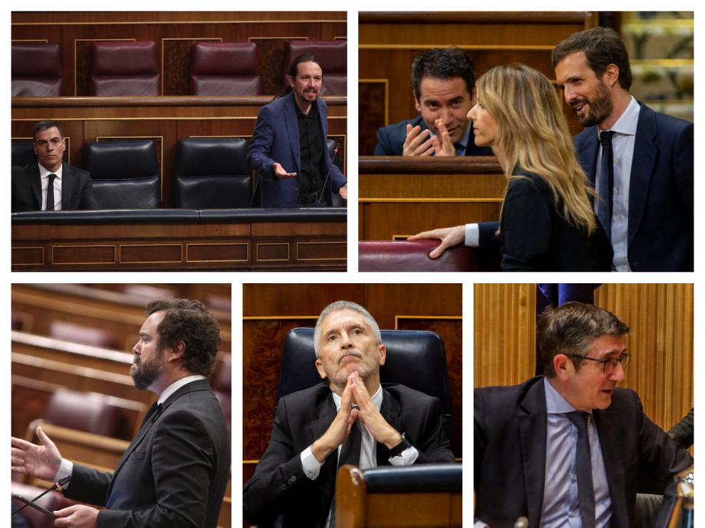 Algunos de los líderes políticos españoles, esta semana en el Congreso