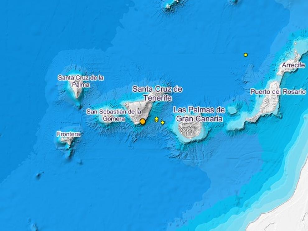 Últimos terremotos ocurridos en las Islas Canarias.