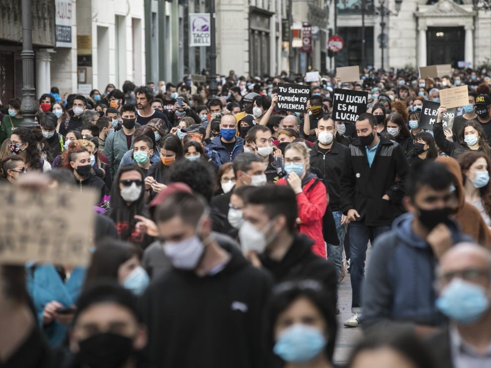 Manifestación contra el racismo en Zaragoza.