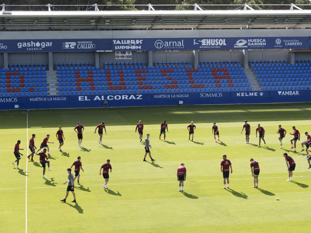 Los azulgranas han trabajado este martes en su estadio a puerta cerrada.